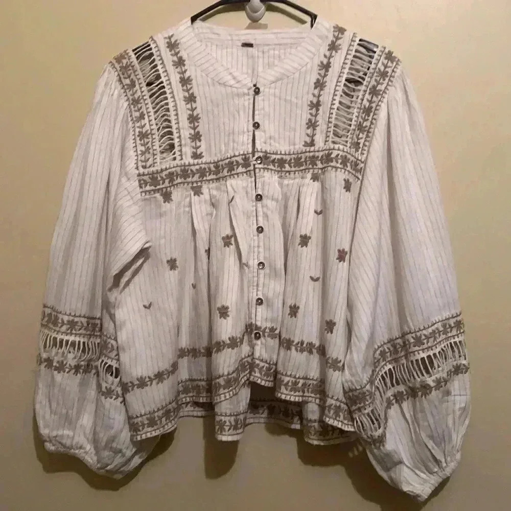 Free People All Roads Lead To You Blouse - Picture 3 of 7
